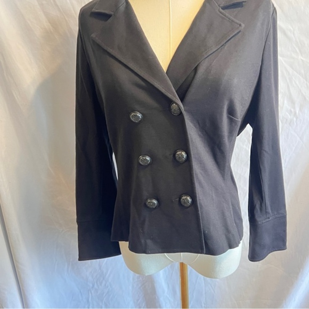 Cabi Black Double-Breasted Cropped Jacket – Size M